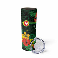 American Samoa Manu'atele Personalized Skinny Tumbler Manua Island Hibiscus Flowers