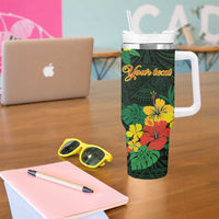 American Samoa Manu'atele Personalized Tumbler With Handle Manua Island Hibiscus Flowers