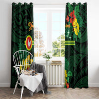 American Samoa Manu'atele Personalized Window Curtain Manua Island Hibiscus Flowers