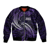 Manua Segaula American Samoa High School Personalized Bomber Jacket Polynesian Wave Style