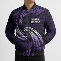 Manua Segaula American Samoa High School Personalized Bomber Puffer Jacket Polynesian Wave Style - Polynesian Pride