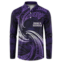 Manua Segaula American Samoa High School Personalized Button Sweatshirt Polynesian Wave Style