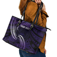 Manua Segaula American Samoa High School Personalized Leather Tote Bag Polynesian Wave Style