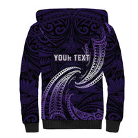 Manua Segaula American Samoa High School Personalized Sherpa Hoodie Polynesian Wave Style