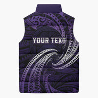 Manua Segaula American Samoa High School Personalized Sleeveless Puffer Jacket Polynesian Wave Style - Polynesian Pride