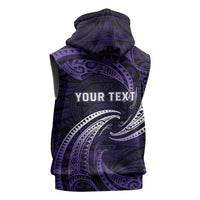 Manua Segaula American Samoa High School Personalized Sleeveless Zip Hoodie Polynesian Wave Style - Polynesian Pride