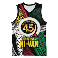 Ni-Van Vanuatu 45th Yumi Yumi Yumi Basketball Jersey Vanuatuan Boar Tusk Polynesian Pattern - Polynesian Pride