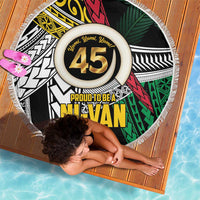 Ni-Van Vanuatu 45th Yumi Yumi Yumi Beach Blanket Vanuatuan Boar Tusk Polynesian Pattern