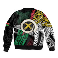 Ni-Van Vanuatu 45th Yumi Yumi Yumi Bomber Jacket Vanuatuan Boar Tusk Polynesian Pattern LT9 - Polynesian Pride