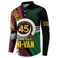 Ni-Van Vanuatu 45th Yumi Yumi Yumi Button Sweatshirt Vanuatuan Boar Tusk Polynesian Pattern