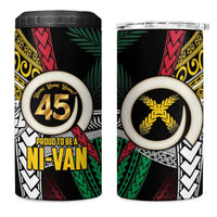 Ni-Van Vanuatu 45th Yumi Yumi Yumi 4 in 1 Can Cooler Tumbler Vanuatuan Boar Tusk Polynesian Pattern