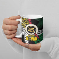 Ni-Van Vanuatu 45th Yumi Yumi Yumi Ceramic Mug Vanuatuan Boar Tusk Polynesian Pattern - Polynesian Pride