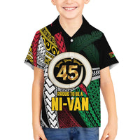 Ni-Van Vanuatu 45th Yumi Yumi Yumi Family Matching Off The Shoulder Long Sleeve Dress and Hawaiian Shirt Vanuatuan Boar Tusk Polynesian Pattern
