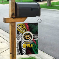 Ni-Van Vanuatu 45th Yumi Yumi Yumi Garden Flag Vanuatuan Boar Tusk Polynesian Pattern