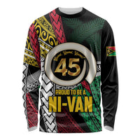 Ni-Van Vanuatu 45th Yumi Yumi Yumi Long Sleeve Shirt Vanuatuan Boar Tusk Polynesian Pattern