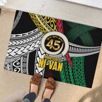 Ni-Van Vanuatu 45th Yumi Yumi Yumi Rubber Doormat Vanuatuan Boar Tusk Polynesian Pattern