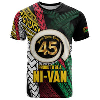 Ni-Van Vanuatu 45th Yumi Yumi Yumi T Shirt Vanuatuan Boar Tusk Polynesian Pattern