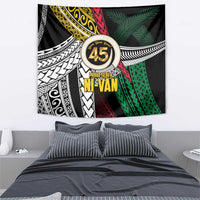 Ni-Van Vanuatu 45th Yumi Yumi Yumi Tapestry Vanuatuan Boar Tusk Polynesian Pattern