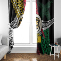 Ni-Van Vanuatu 45th Yumi Yumi Yumi Window Curtain Vanuatuan Boar Tusk Polynesian Pattern