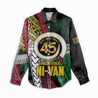 Ni-Van Vanuatu 45th Yumi Yumi Yumi Women Casual Shirt Vanuatuan Boar Tusk Polynesian Pattern