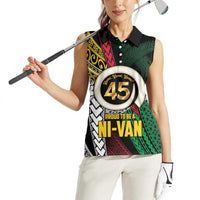 Ni-Van Vanuatu 45th Yumi Yumi Yumi Women Sleeveless Polo Shirt Vanuatuan Boar Tusk Polynesian Pattern