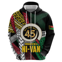 Ni-Van Vanuatu 45th Yumi Yumi Yumi Zip Hoodie Vanuatuan Boar Tusk Polynesian Pattern
