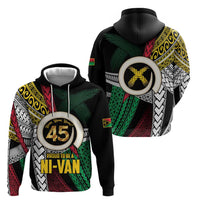 Ni-Van Vanuatu 45th Yumi Yumi Yumi Zip Hoodie Vanuatuan Boar Tusk Polynesian Pattern