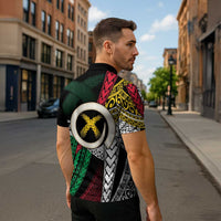 Ni-Van Vanuatu 45th Yumi Yumi Yumi Zipper Polo Shirt Vanuatuan Boar Tusk Polynesian Pattern - Polynesian Pride