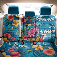 Hawaiian Flamingo Hibiscus Personalised Back Car Seat Cover Blue Summer Tropical Flowers LT9 - Polynesian Pride