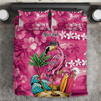 Hawaiian Flamingo Hibiscus Personalised Bedding Set Pink Summer Tropical Flowers - Polynesian Pride