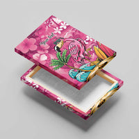 Hawaiian Flamingo Hibiscus Personalised Canvas Wall Art Pink Summer Tropical Flowers - Polynesian Pride