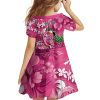 Hawaiian Flamingo Hibiscus Personalised Family Matching Off Shoulder Short Dress and Hawaiian Shirt Pink Summer Tropical Flowers LT9 - Polynesian Pride