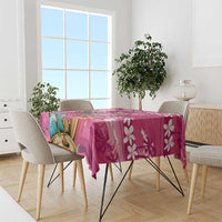 Hawaiian Flamingo Hibiscus Personalised Tablecloth Pink Summer Tropical Flowers - Polynesian Pride
