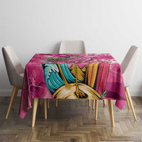 Hawaiian Flamingo Hibiscus Personalised Tablecloth Pink Summer Tropical Flowers - Polynesian Pride