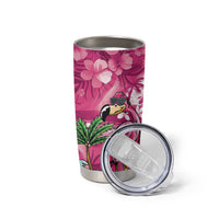 Hawaiian Flamingo Hibiscus Personalised Tumbler Cup Pink Summer Tropical Flowers - Polynesian Pride