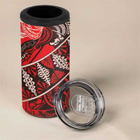 Vintage Ngatu Tribal Tonga Pattern 4 in 1 Can Cooler Tumbler - Polynesian Pride