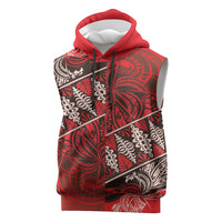 Vintage Ngatu Tribal Tonga Pattern Sleeveless Hoodie - Polynesian Pride