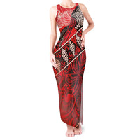Vintage Ngatu Tribal Tonga Pattern Tank Maxi Dress - Polynesian Pride