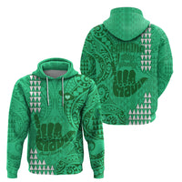 Strong Maui Hoodie Good Living Hawaii with Shaka Sign Kakau Tribal Green LT9 - Polynesian Pride