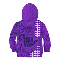 Strong Maui Kid Hoodie Good Living Hawaii with Shaka Sign Kakau Tribal Purple LT9 - Polynesian Pride