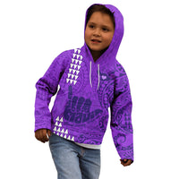 Strong Maui Kid Hoodie Good Living Hawaii with Shaka Sign Kakau Tribal Purple LT9 - Polynesian Pride