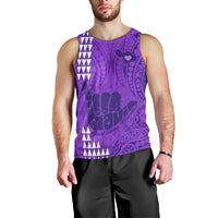 Strong Maui Men Tank Top Good Living Hawaii with Shaka Sign Kakau Tribal Purple LT9 - Polynesian Pride