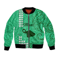 Maui Island Bomber Jacket Kakau Tribal Mixed Polynesian Pattern Green LT9 Unisex Green - Polynesian Pride