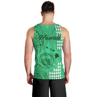 Maui Island Men Tank Top Kakau Tribal Mixed Polynesian Pattern Green LT9 - Polynesian Pride