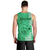 Personalised Maui Island Men Tank Top Kakau Tribal Mixed Polynesian Pattern Green LT9 - Polynesian Pride