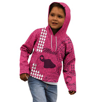 Personalised Maui Island Kid Hoodie Kakau Tribal Mixed Polynesian Pattern Pink LT9 - Polynesian Pride