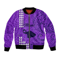 Maui Island Bomber Jacket Kakau Tribal Mixed Polynesian Pattern Purple LT9 Unisex Purple - Polynesian Pride