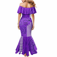 Maui Island Mermaid Dress Kakau Tribal Mixed Polynesian Pattern Purple LT9 - Polynesian Pride