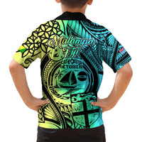 Malampa Fiji Day Family Matching Puletasi Dress and Hawaiian Shirt Vanuatu Sand Drawing With Polynesian Pattern LT9 - Polynesian Pride