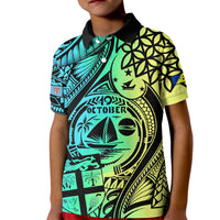 Personalised Malampa Fiji Day Kid Polo Shirt Vanuatu Sand Drawing With Polynesian Pattern LT9 Kid Black - Polynesian Pride